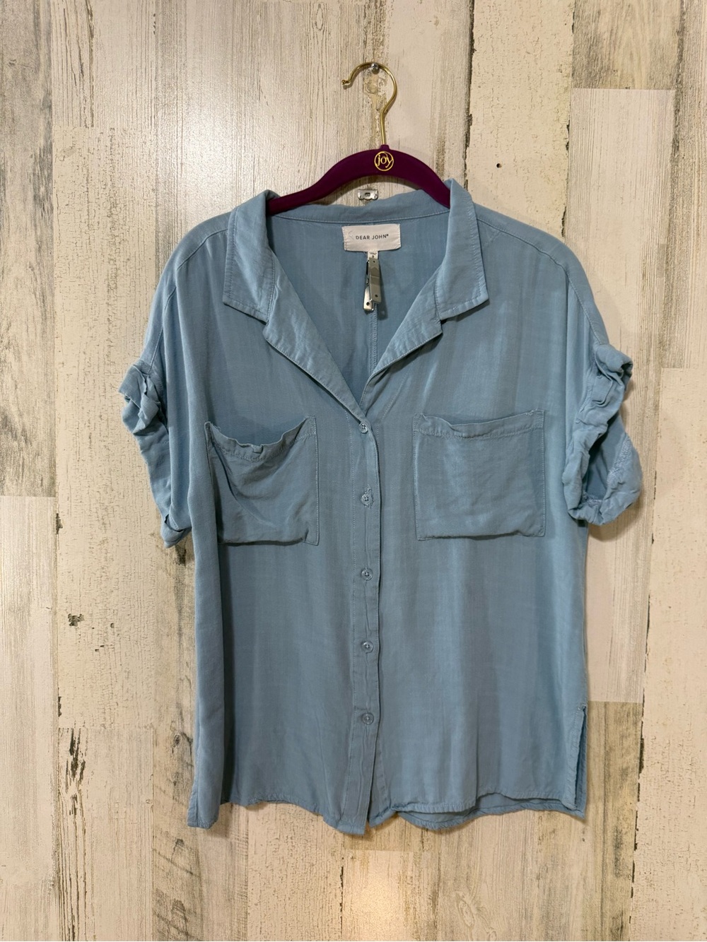 Dear John Sky Blue Button-Front Casual Shirt